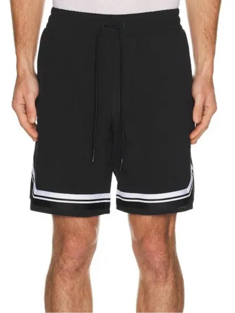 ALO Yoga Black Athletic Shorts with White Stripe